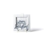 happy everything stone stripe big square platter