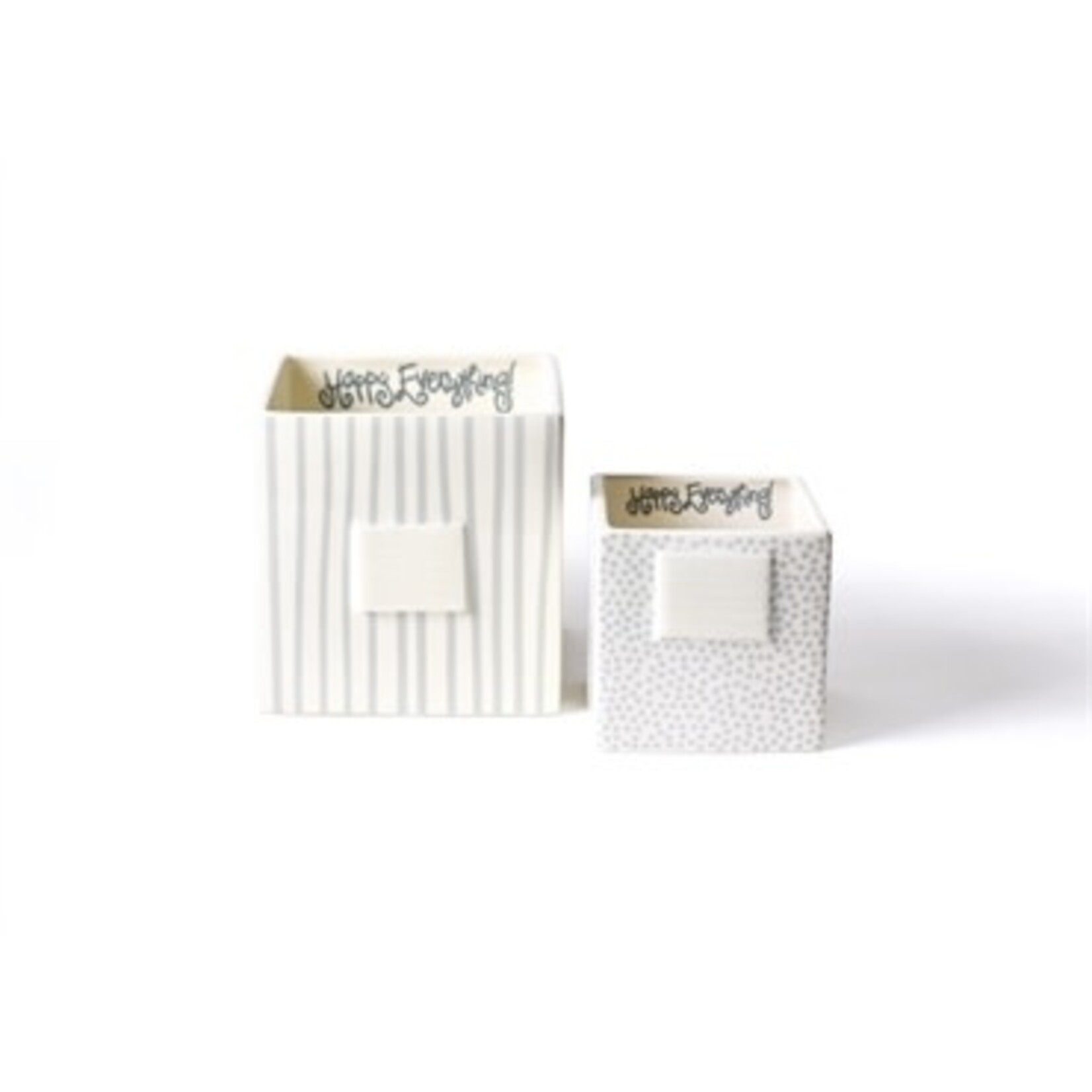 happy everything stone stripe medium mini nesting cube
