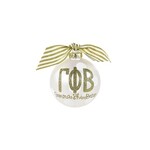 coton colors gamma phi beta gold glitter glass ornament