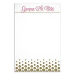 m. lynne designs gamma phi beta gold notepad