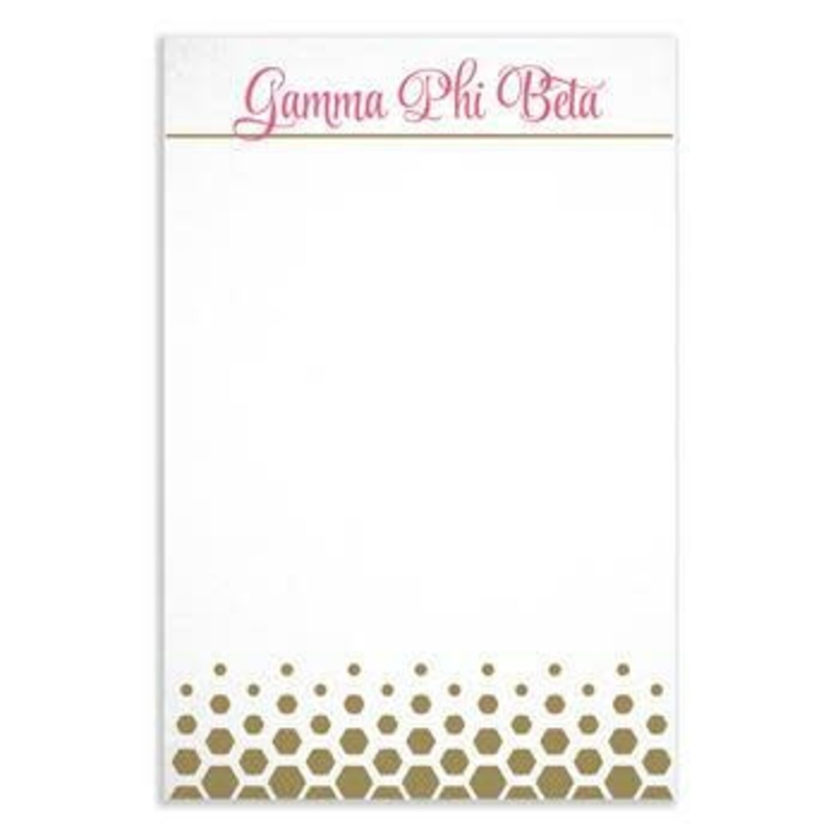m. lynne designs gamma phi beta gold notepad