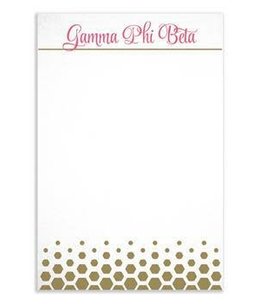 available at m. lynne designs Gamma Phi Beta Gold Notepad