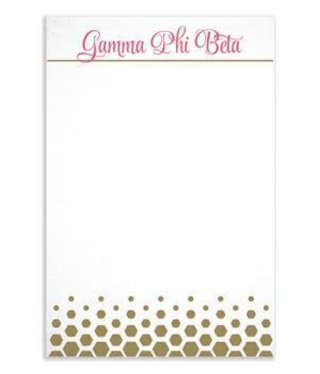 available at m. lynne designs Gamma Phi Beta Gold Notepad
