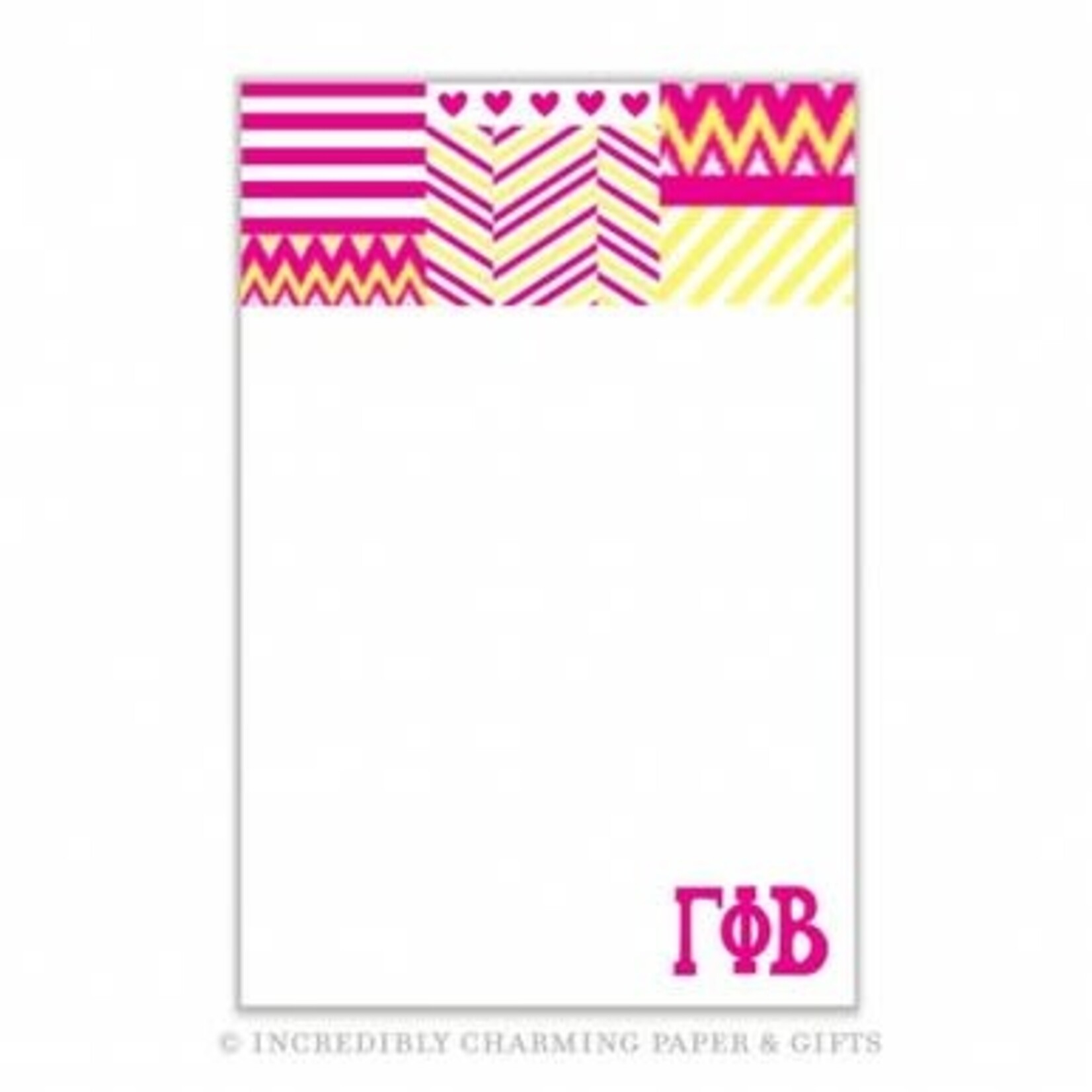 m. lynne designs gamma phi beta medley notepad