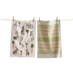 m. lynne designs garden bunnies set of two tea towels