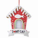m. lynne designs gingerbread cat house ornament