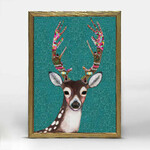 m. lynne designs gingerbread deer framed canvas