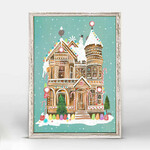 m. lynne designs gingerbread house framed canvas