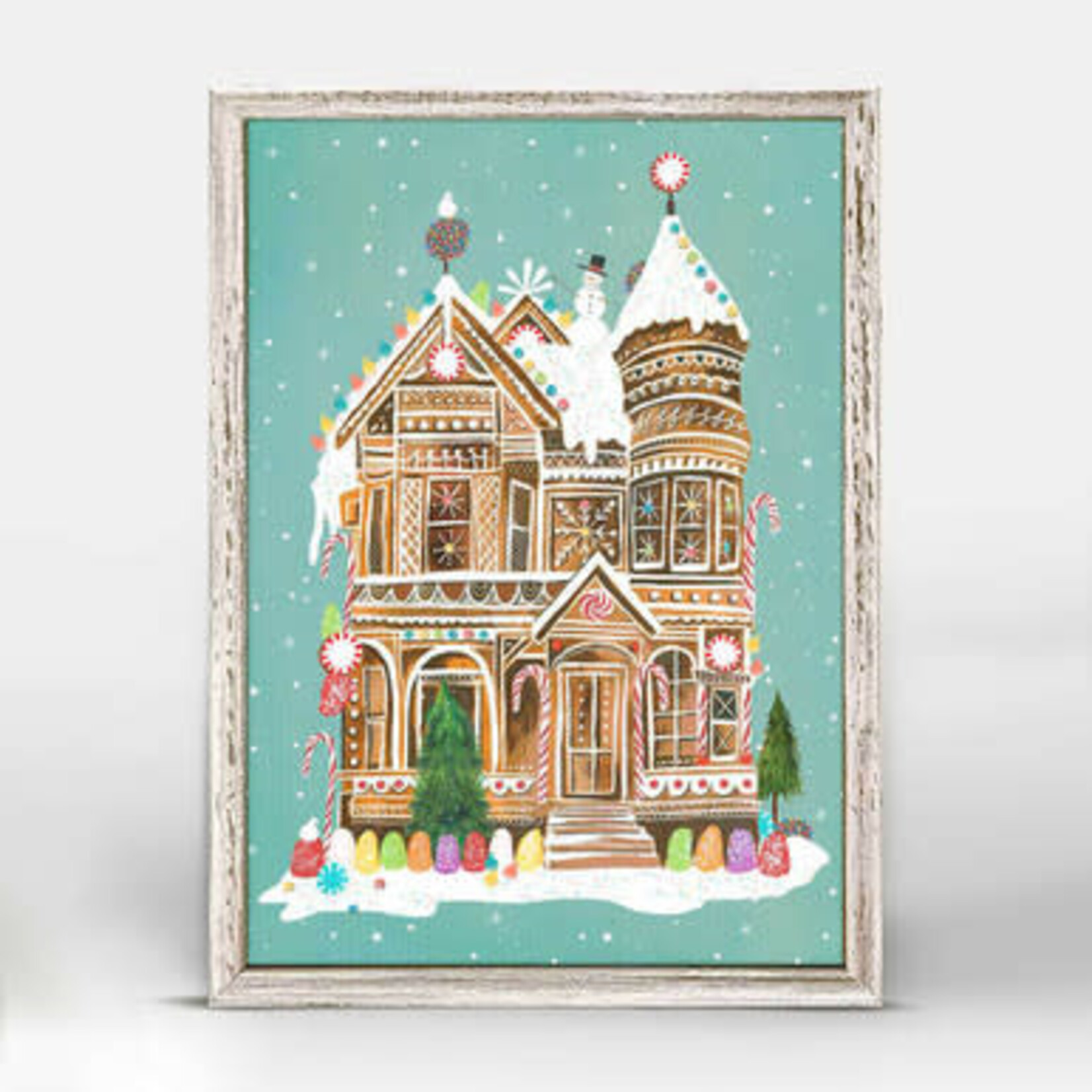 m. lynne designs gingerbread house framed canvas