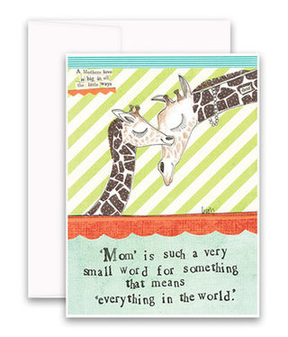 curly girl giraffe mom card