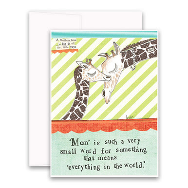 curly girl Giraffe card