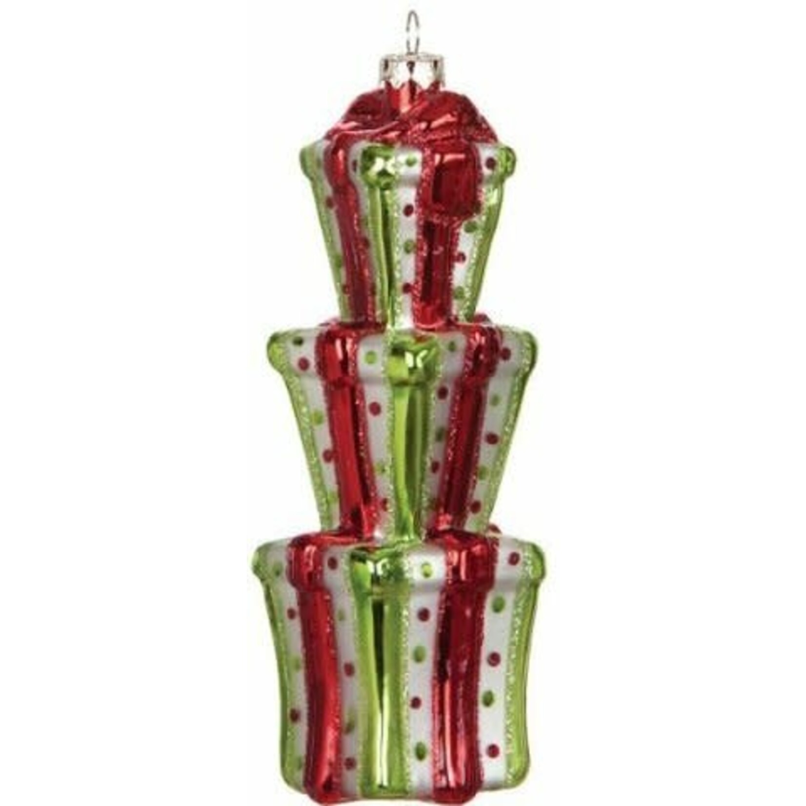 m. lynne designs glass present ornament