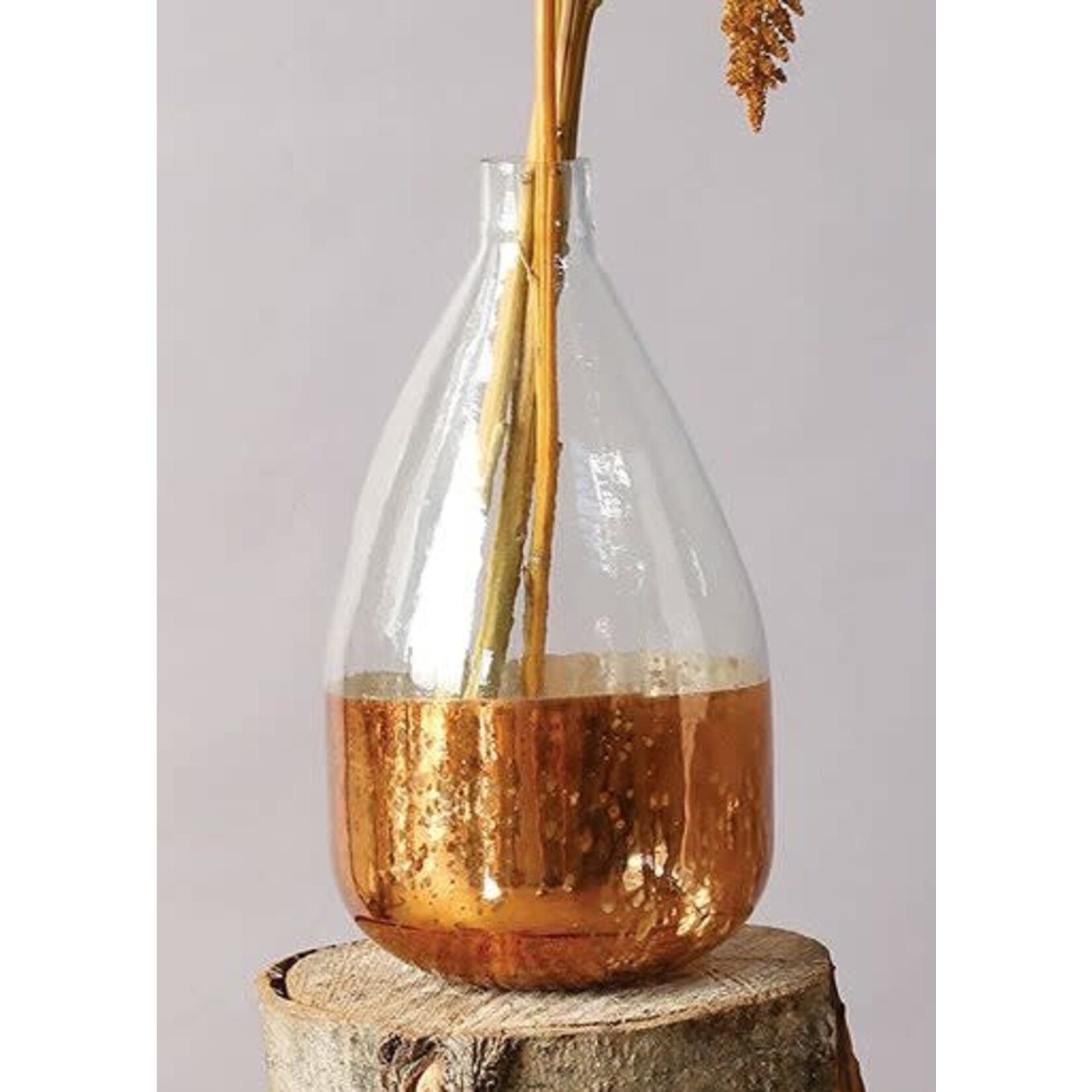 m. lynne designs glass with gold bottom vase
