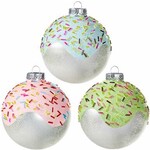 m. lynne designs glazed ball donut with sprinkles glass ornament