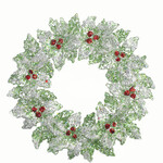 m. lynne designs glittered holly wreath ornament