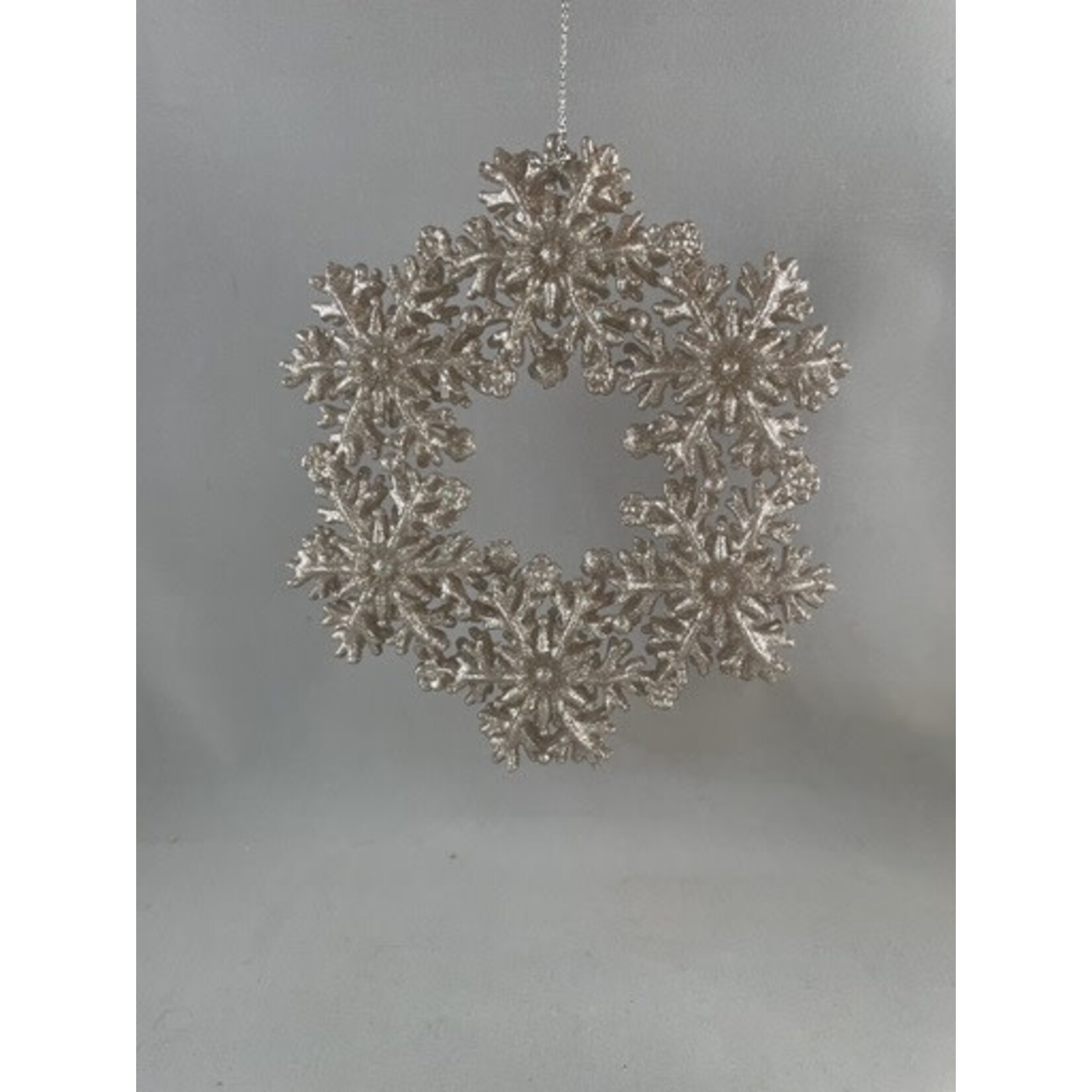 m. lynne designs glittered wreath ornament