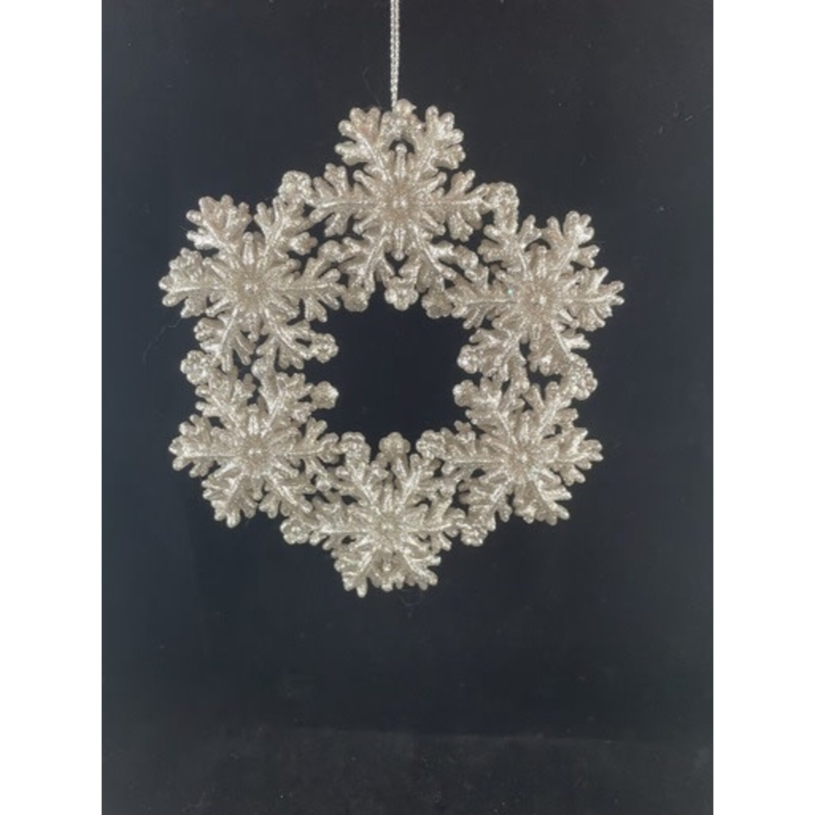 m. lynne designs glittered wreath ornament