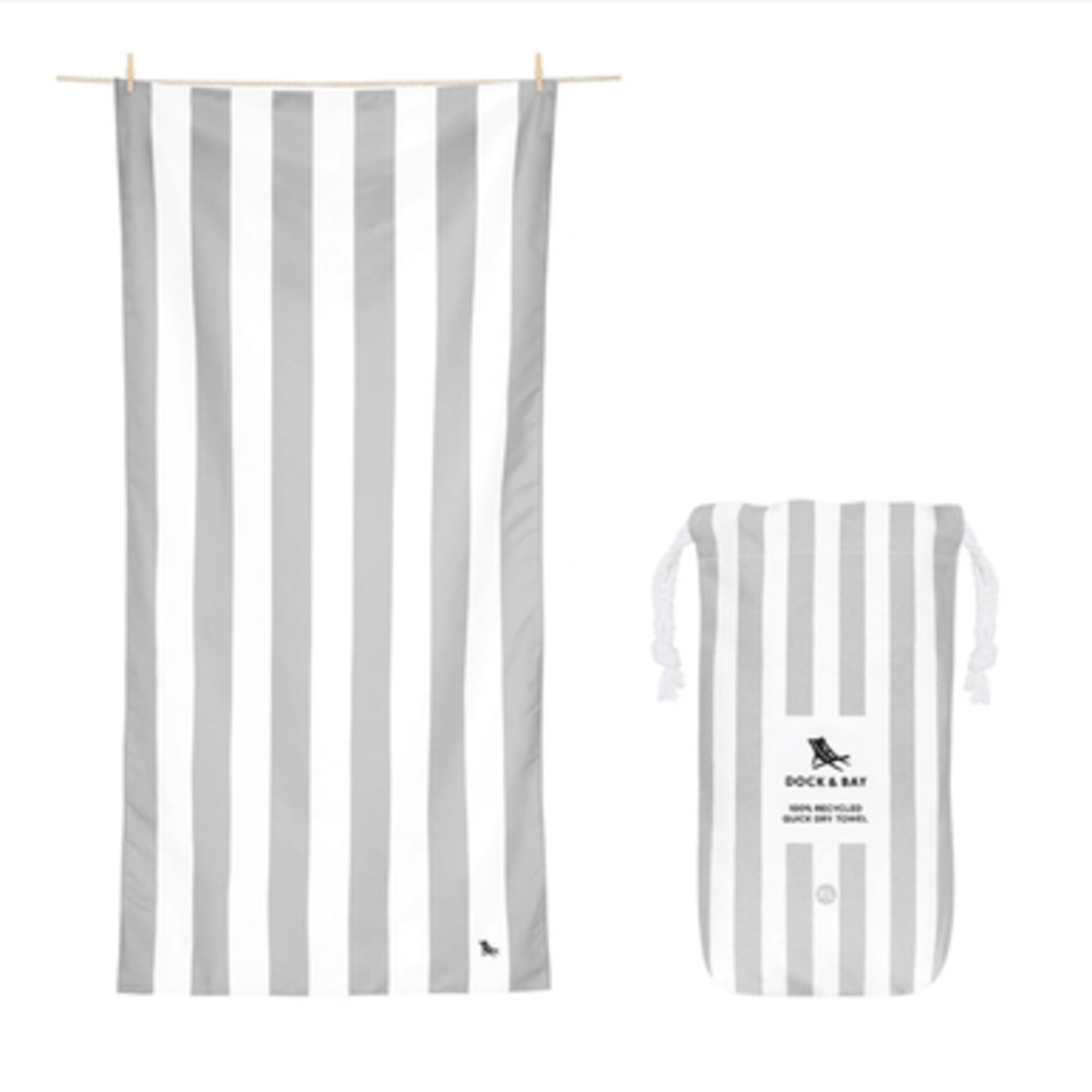 dock & bay goa grey cabana quick dry towel