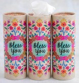 natural life God Bless You Cream Floral Car Tissues
