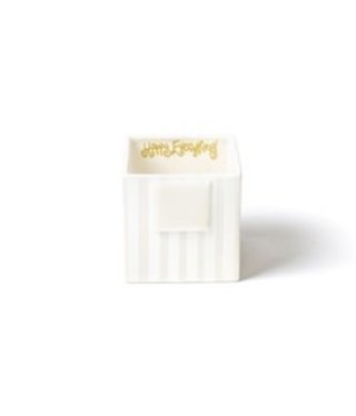 happy everything White Stripe Mini Nesting Cube Small