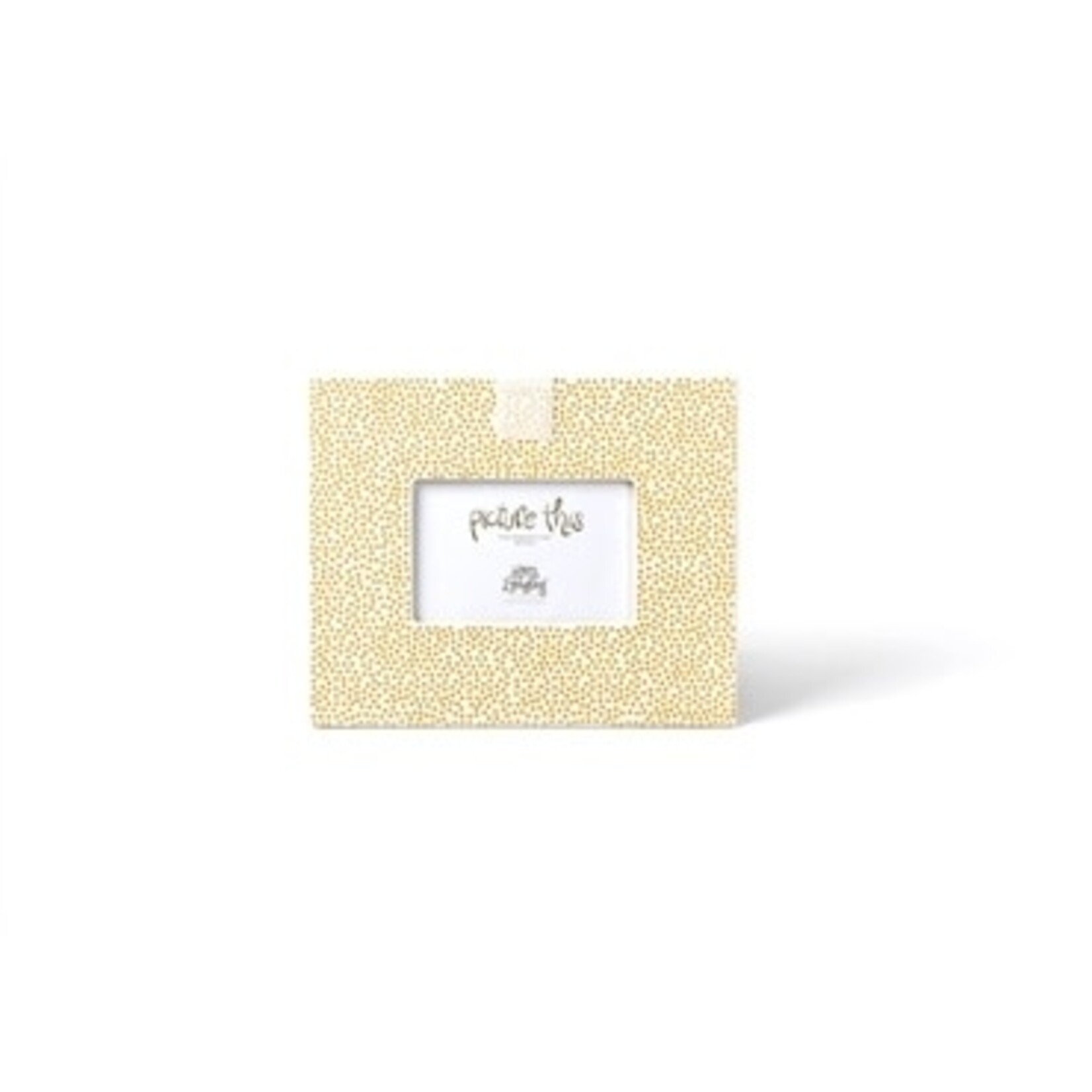 happy everything gold small dot rectangle picture frame