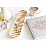 coton colors gold stripe scoop oval tray