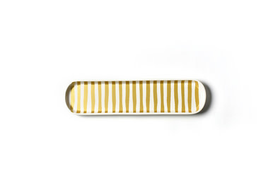 coton colors gold stripe scoop oval tray