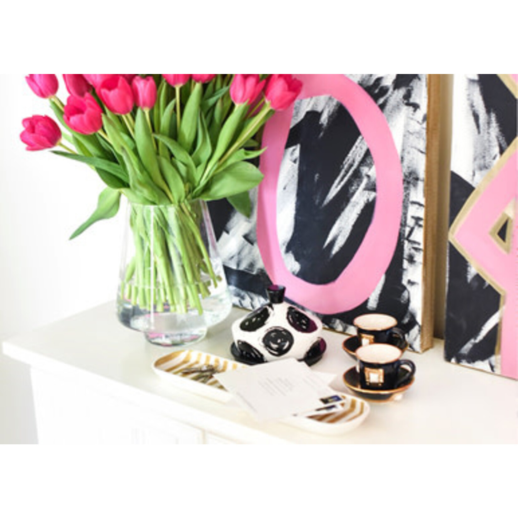 coton colors gold stripe scoop oval tray