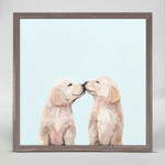 m. lynne designs golden pup kisses framed canvas