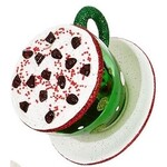 m. lynne designs green coffee cup ornament