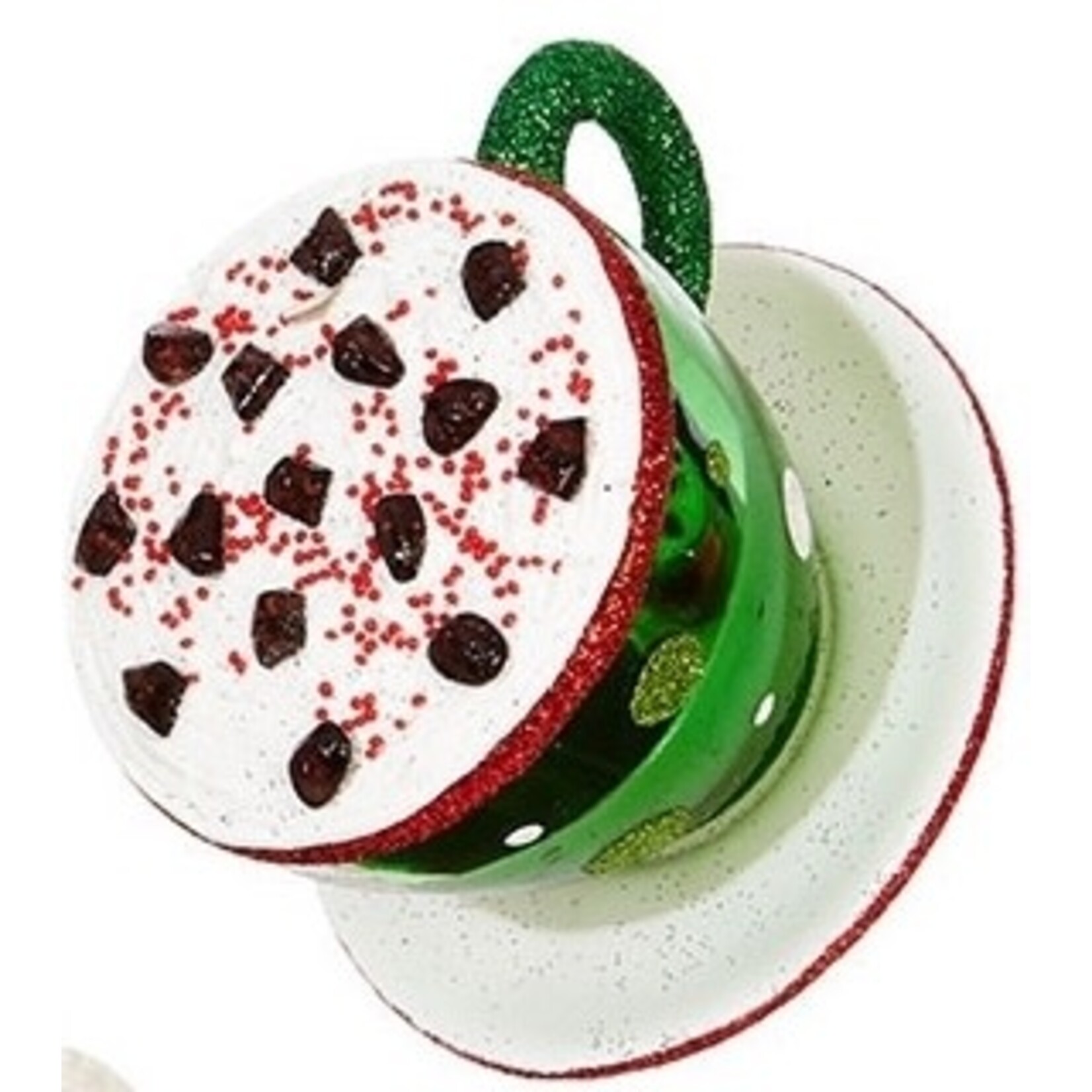 m. lynne designs green coffee cup ornament