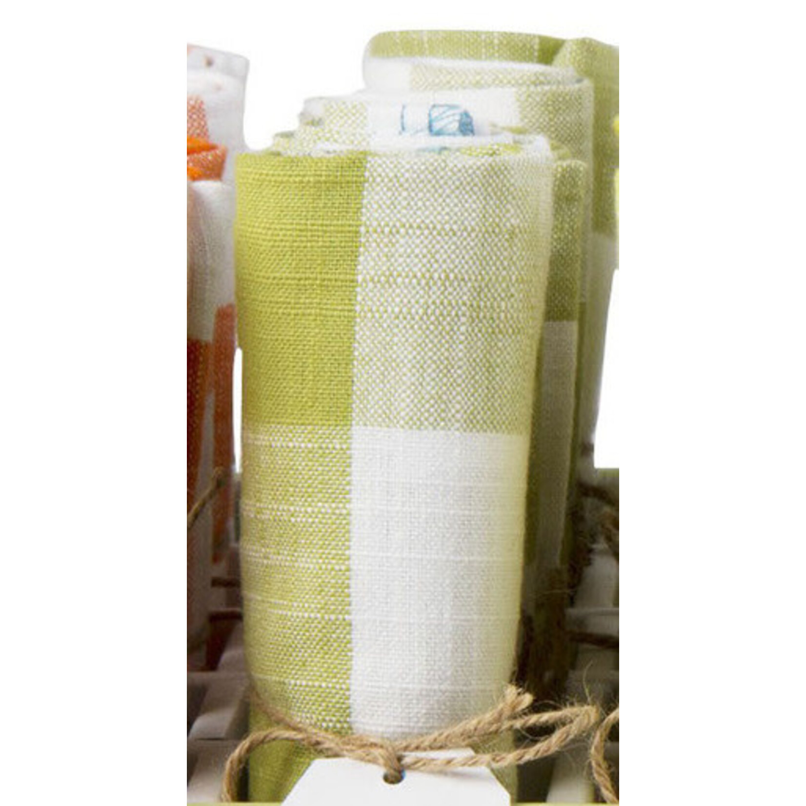 m. lynne designs green gingham tea towel