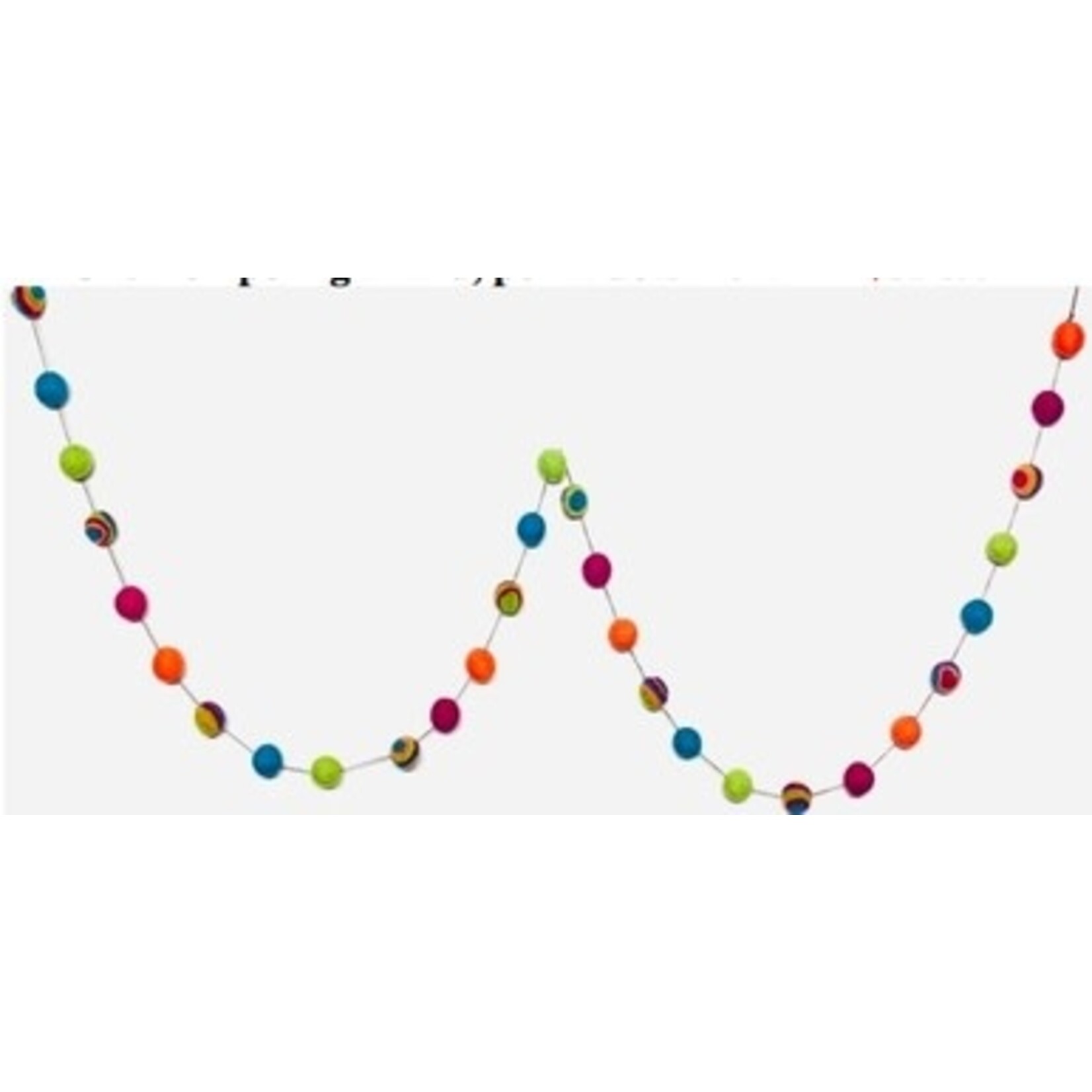 m. lynne designs green & blue multi layer pom pom felt garland