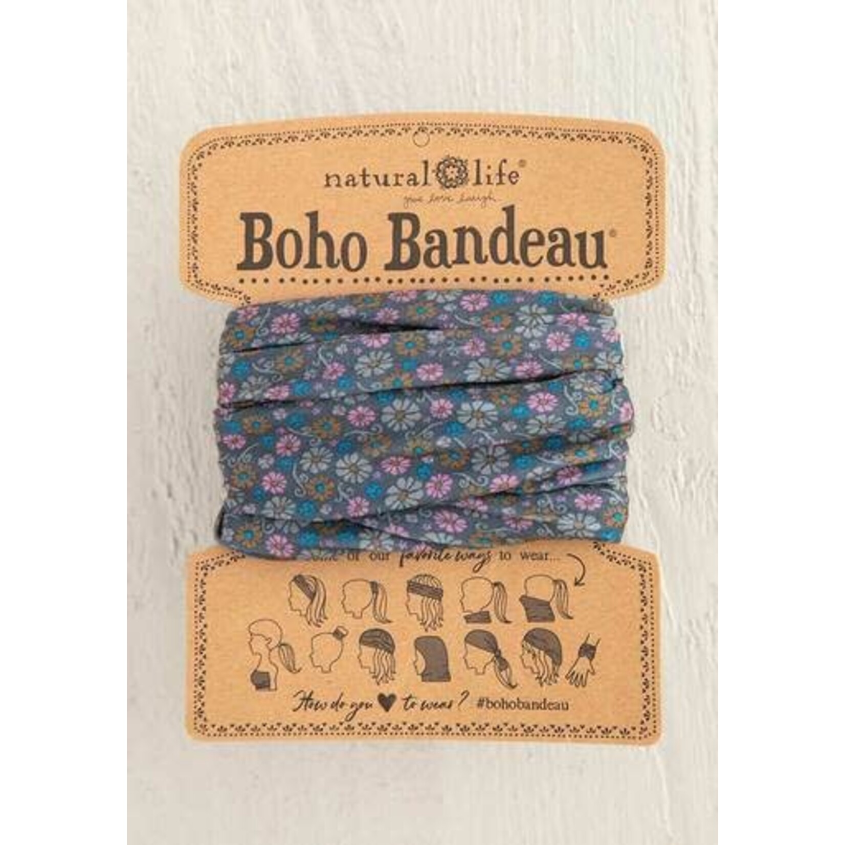 natural life grey daisy floral boho bandeau