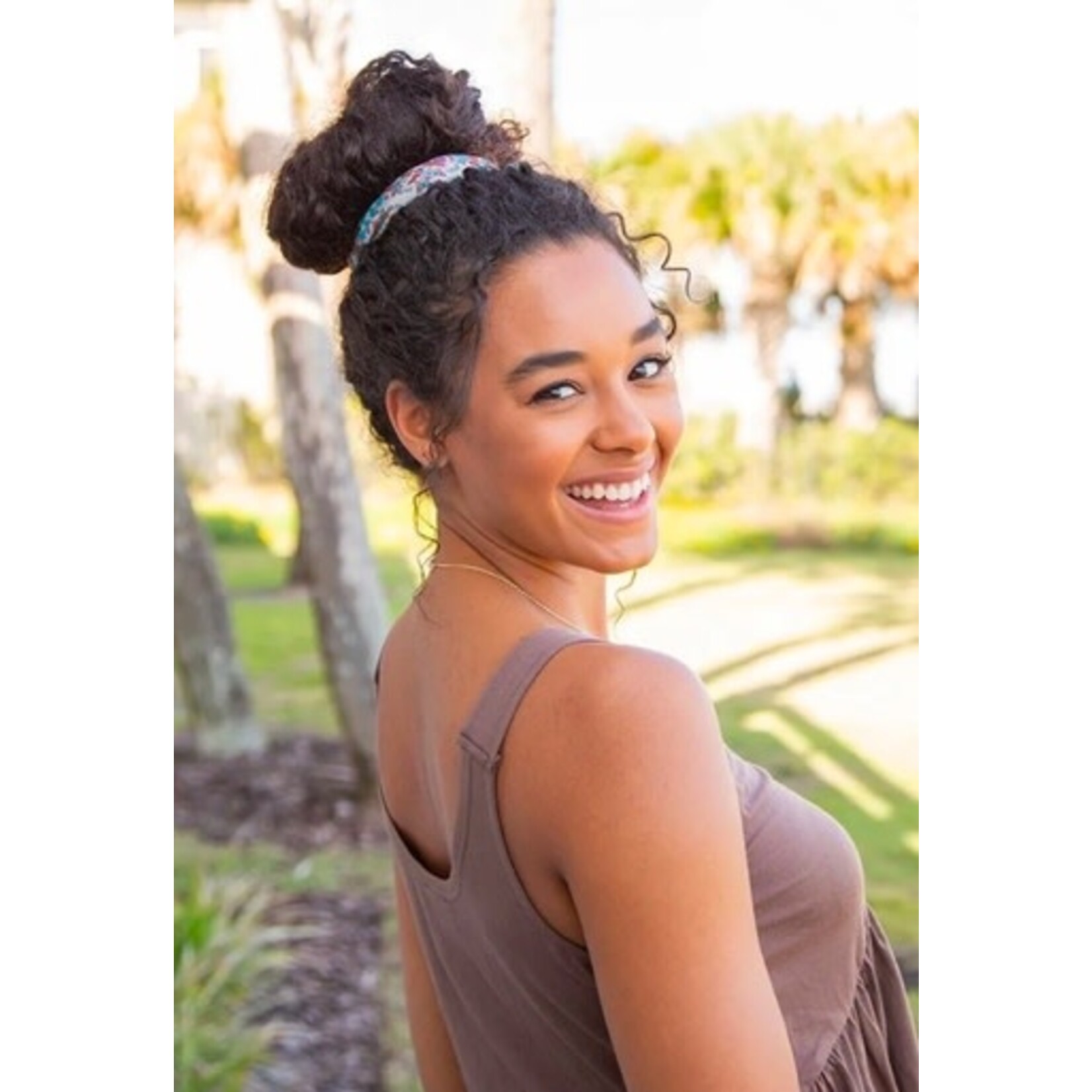 natural life grey flower stamp boho bandeau