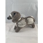 m. lynne designs grey with white dachshund wool felt dog ornament