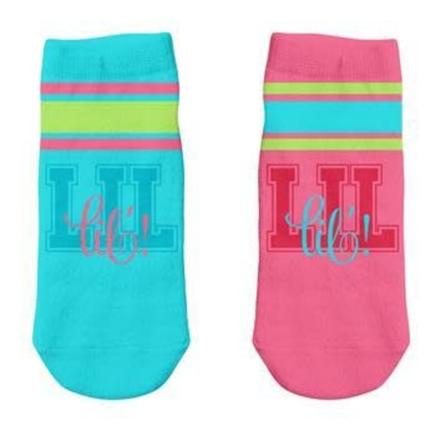 m. lynne designs lil teal ankle socks