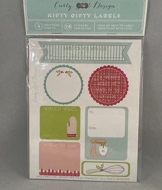 curly girl 'Merriest Wish' Gift Tag Stickers