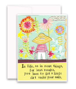 curly girl little dirt card