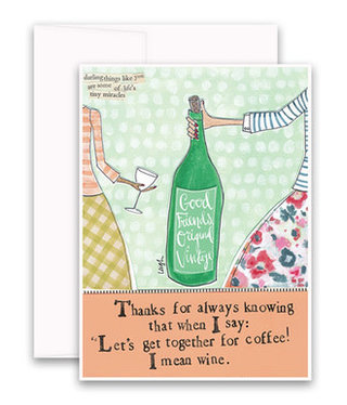 curly girl Mean Wine Card