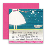 curly girl stand and sparkle card