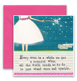 curly girl Stand and Sparkle Card