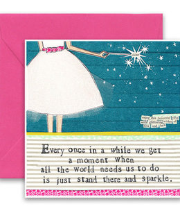 curly girl stand and sparkle card