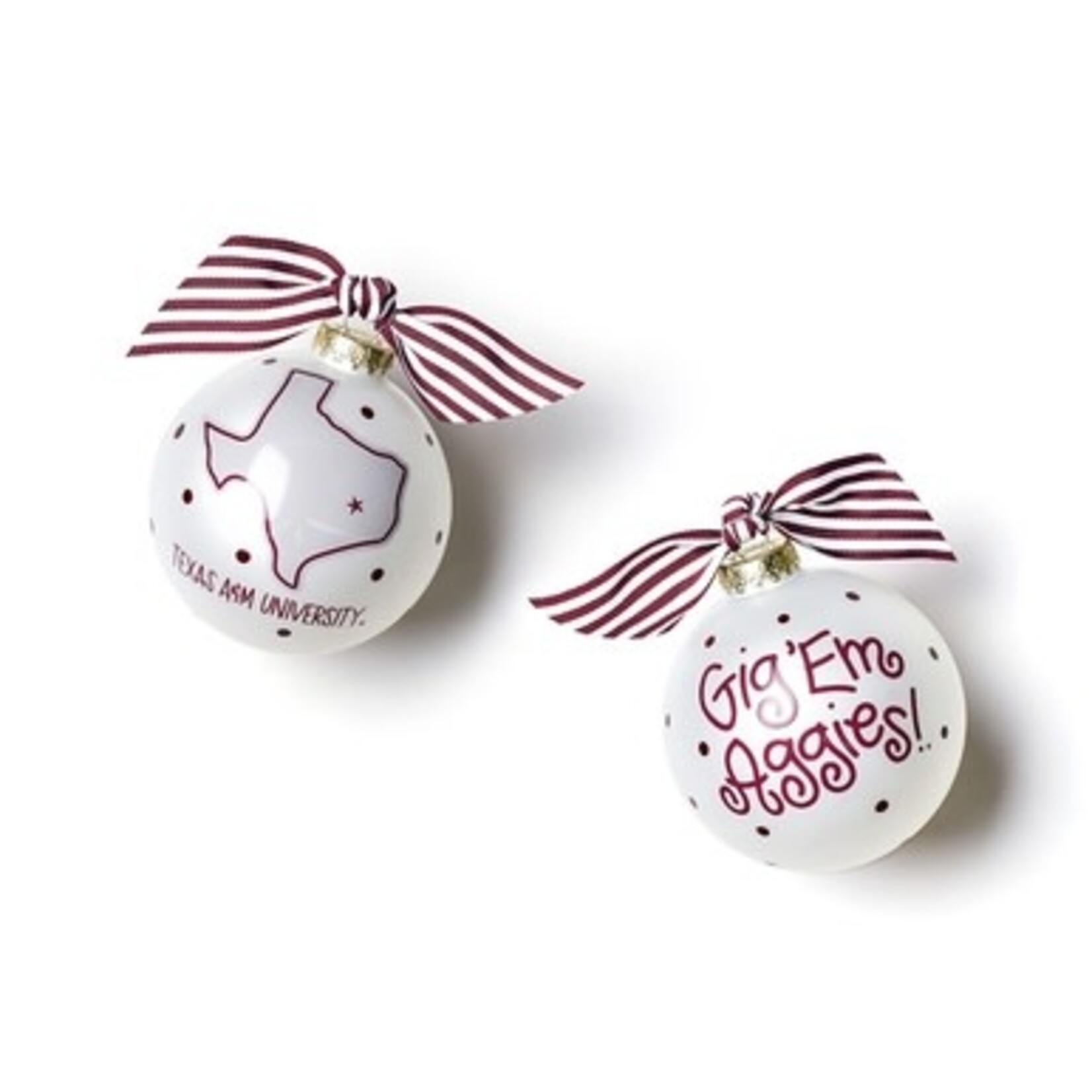 coton colors texas a&m university state glass ornament
