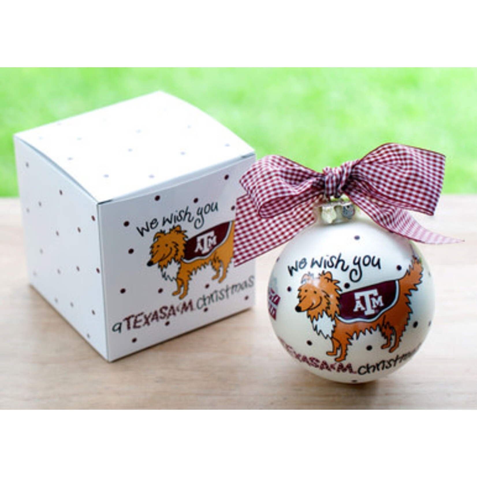 coton colors texas a&m we wish revelry glass ornament