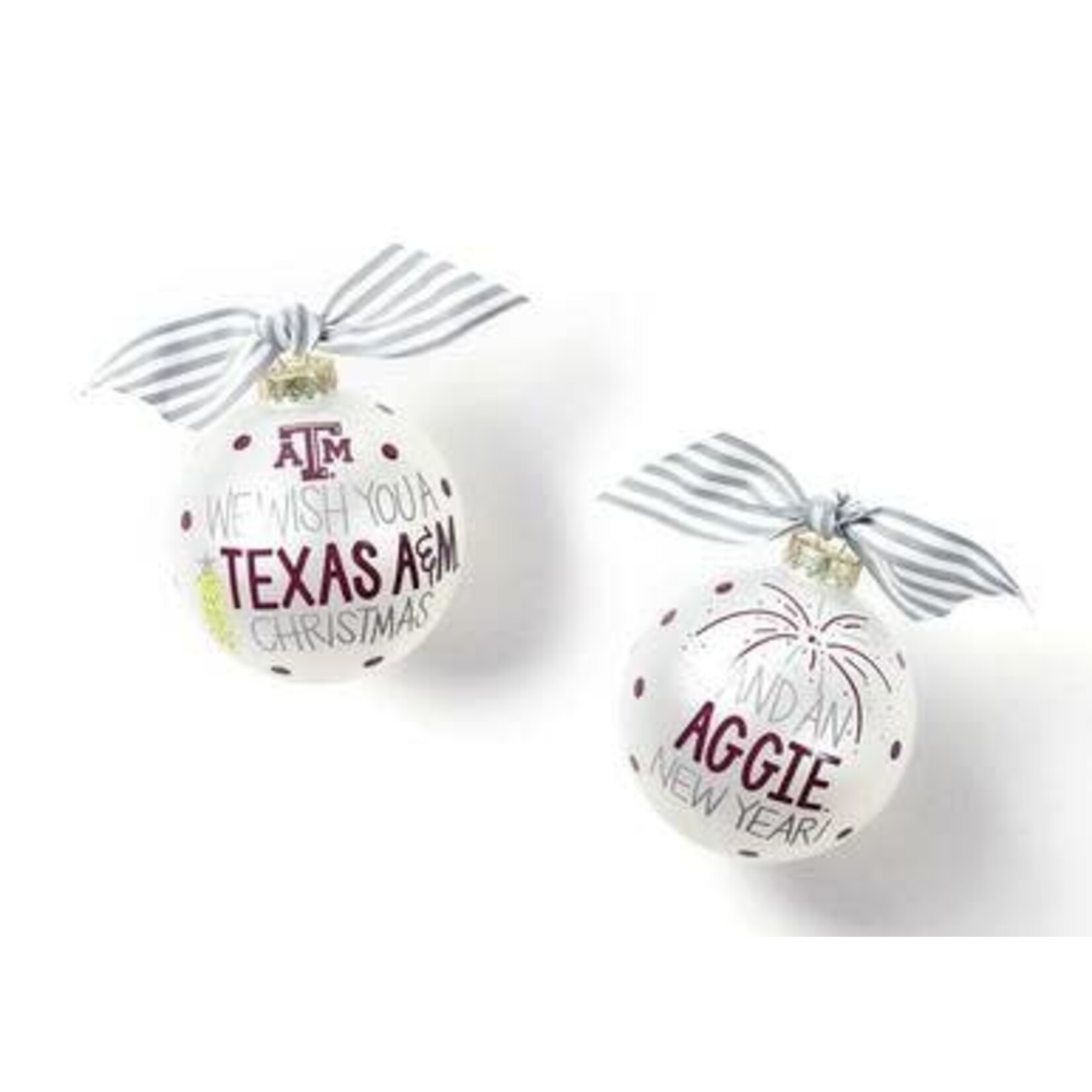 coton colors texas a&m we wish you glass ornament