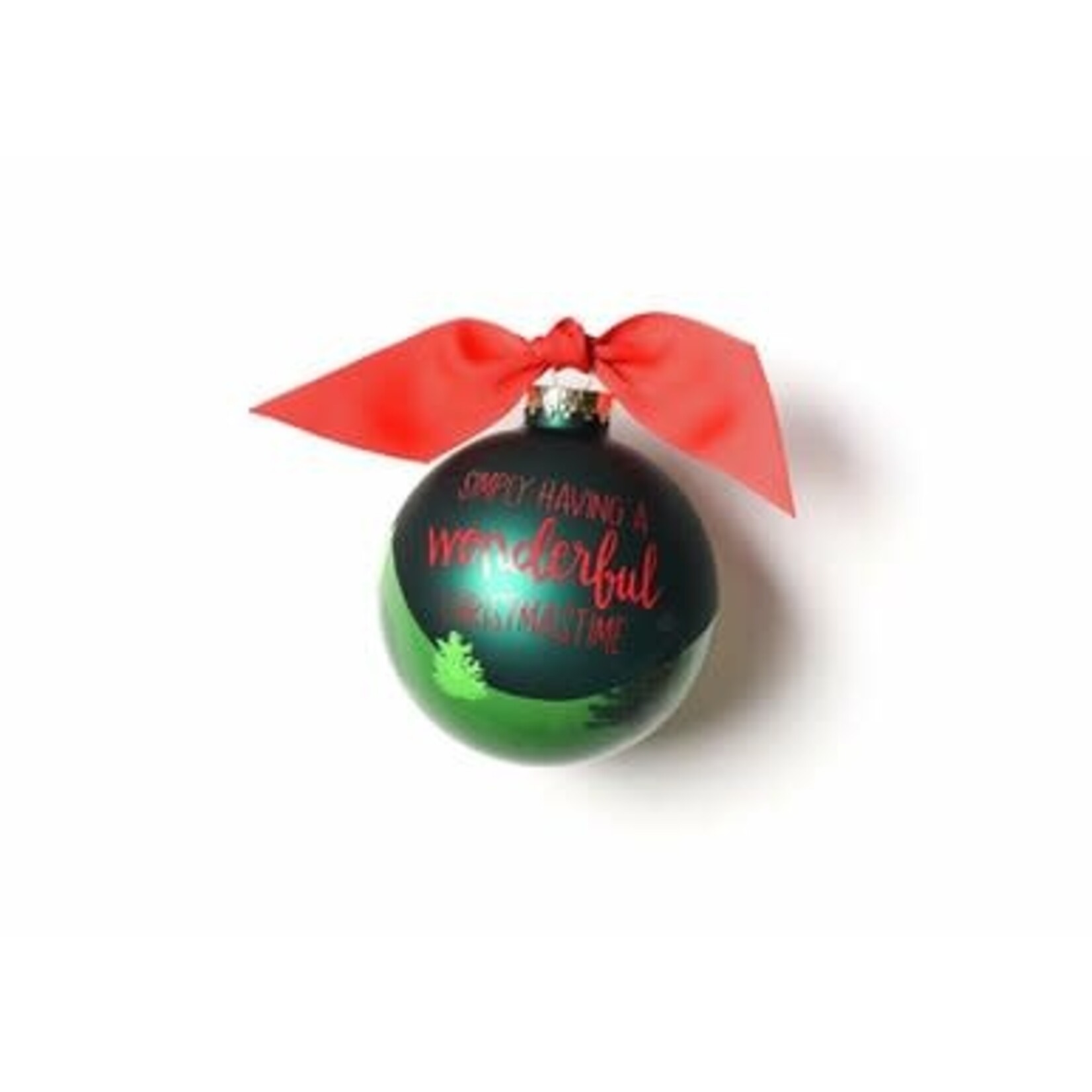 coton colors truck on a tree farm glass ornament