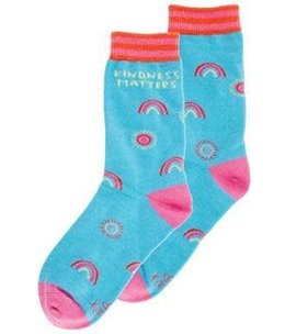 available at m. lynne designs Rainbow Kindness Matters Socks
