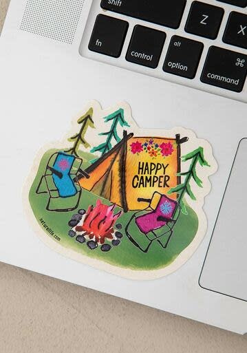 natural life Happy Camper Sticker