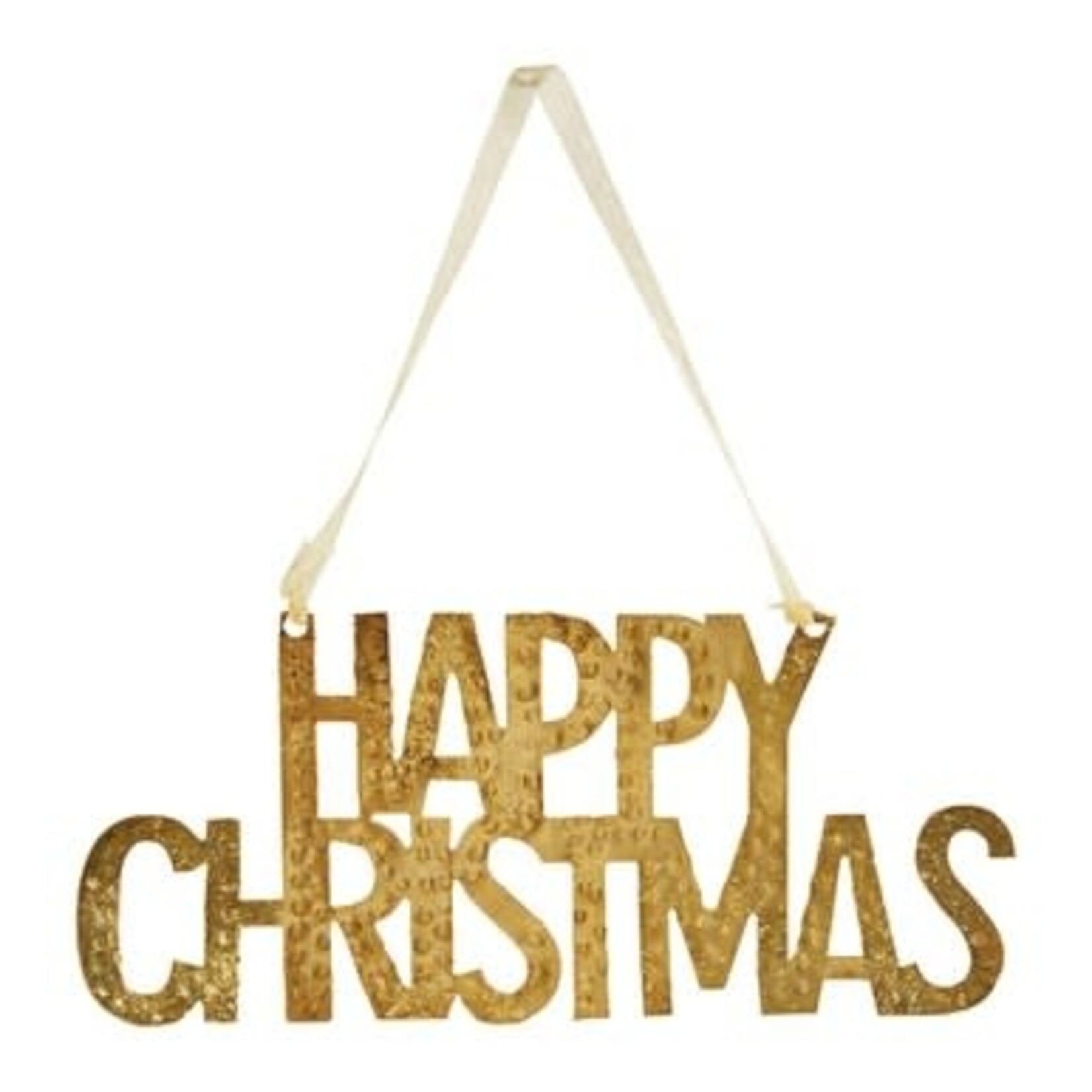 m. lynne designs happy christmas gold ornament